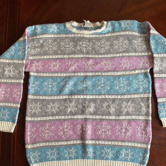 Cape Cod Sweaters - Vintage Cape Cod Sportswear Sweater Womens Large Nordic Strips USA 80's Acrylic